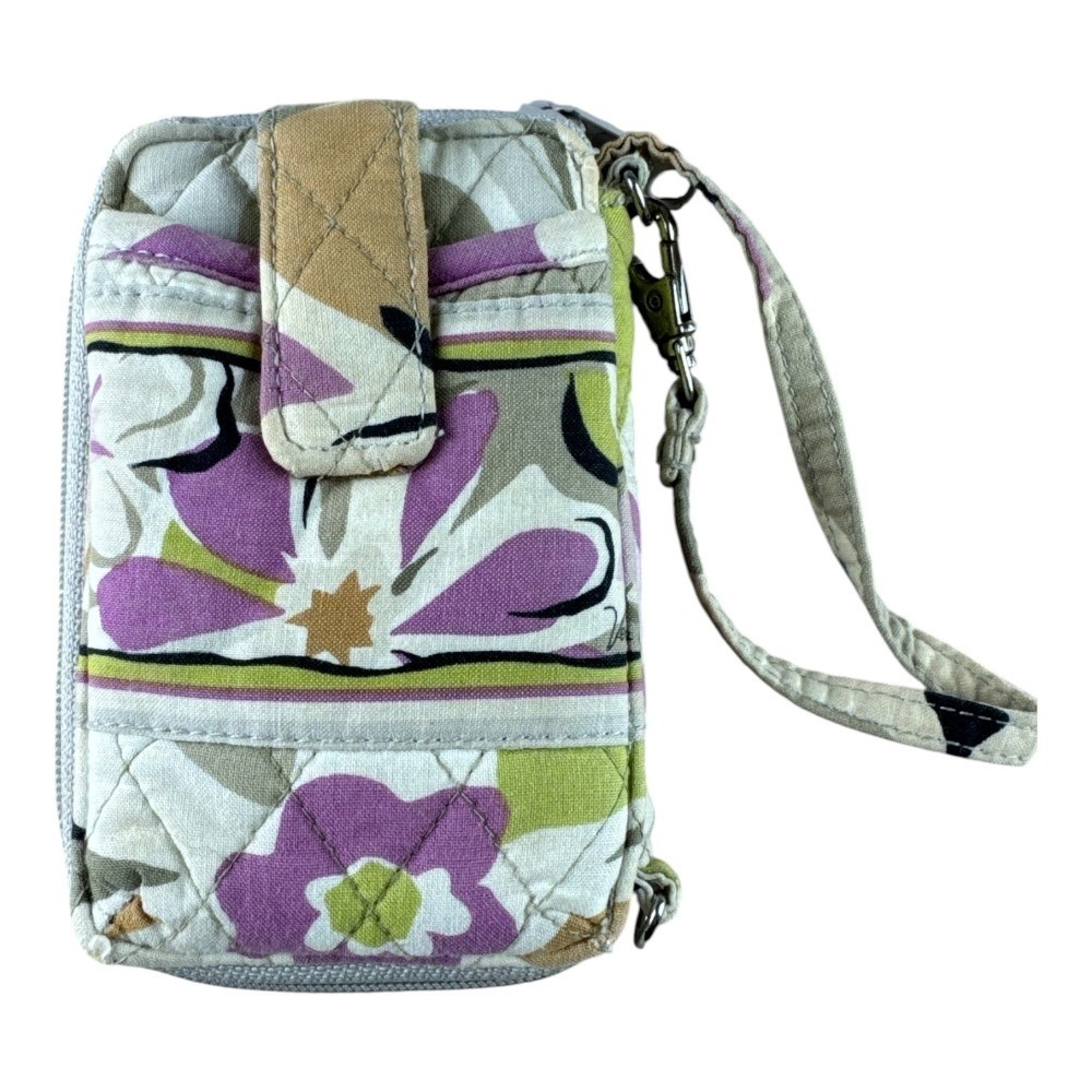 Vera Bradley Retired Portobello Road Quilted Floral Wristlet Wallet Purple Phone